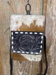 Tooled Leather Cowhide Purse