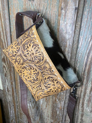Tooled Leather Cowhide Fanny Pack
