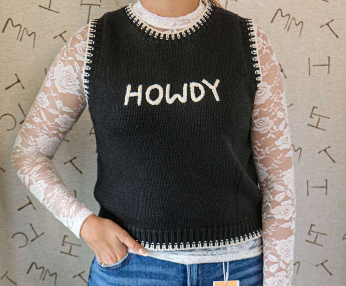 Black/White Howdy Pullover