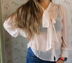 Tie Top Ivory Chiffon
