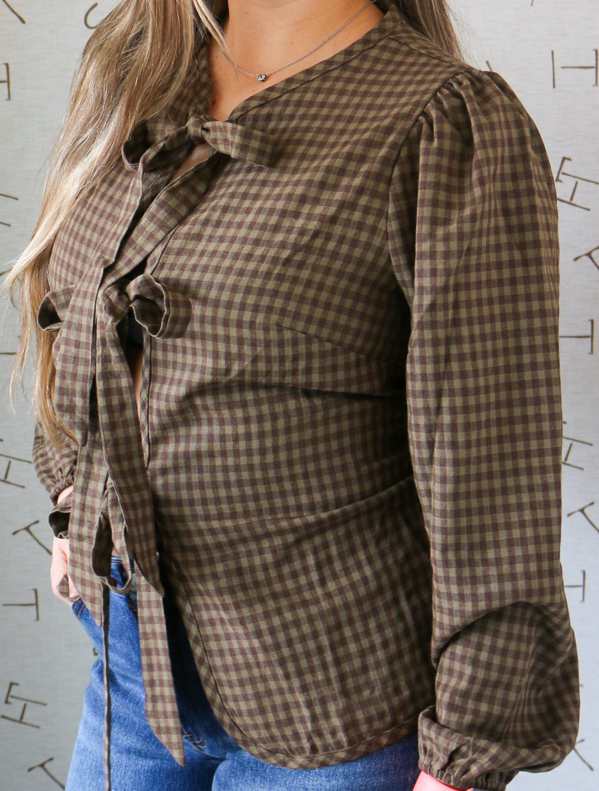 Tie Top Brown/Tan Gingham
