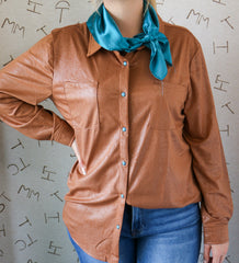 Leather Lux Saddle Pearl Snap