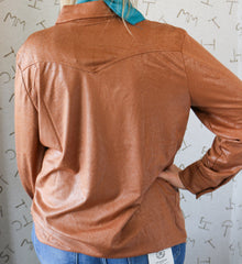 Leather Lux Saddle Pearl Snap