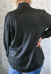 Leather Lux Midnight Pearl Snap