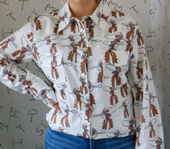 Roping Cowboy Pearl Snap