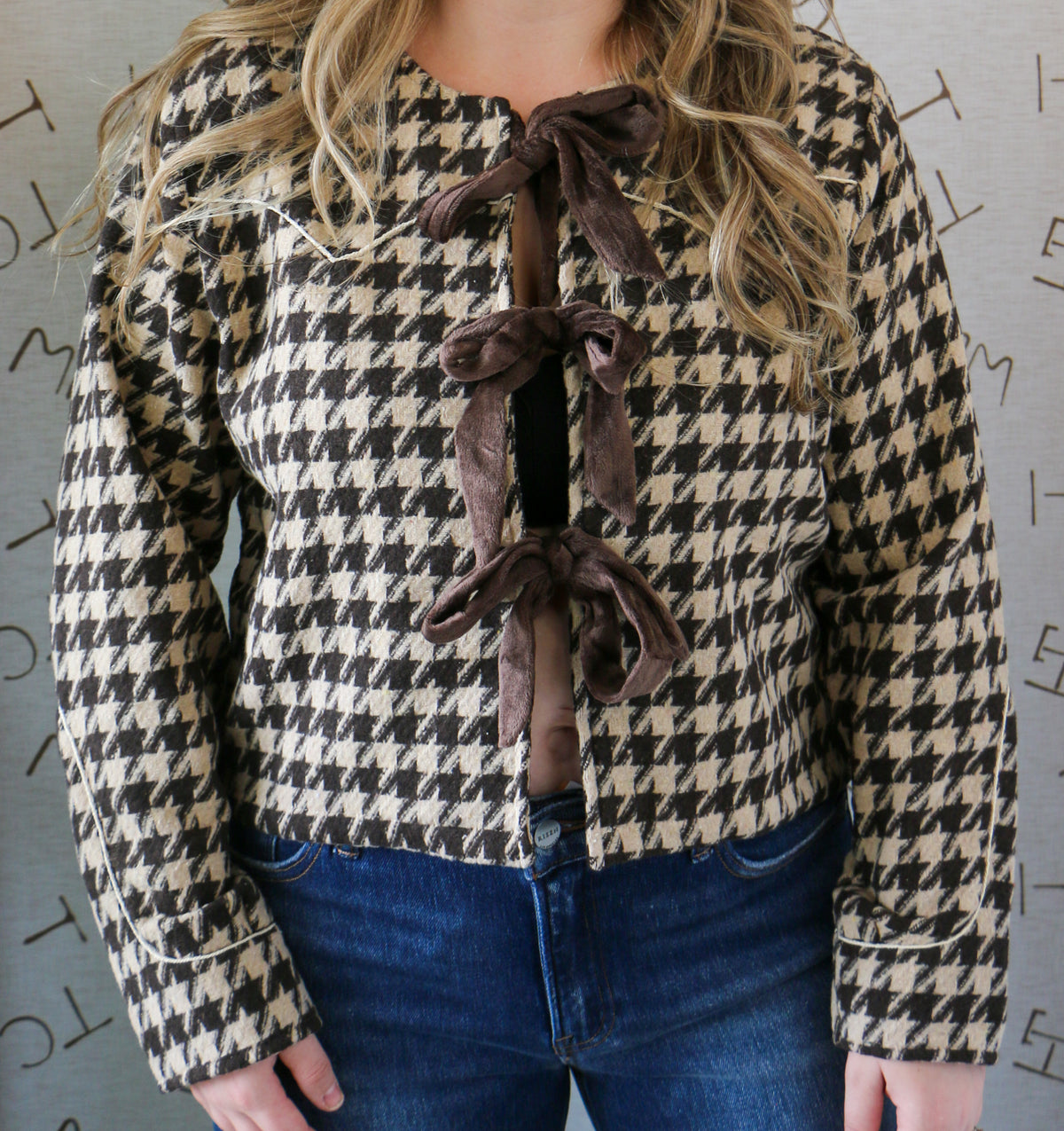 Hounds Tooth Front Tie
