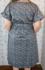 Floral Belted Midi Dress with Slit