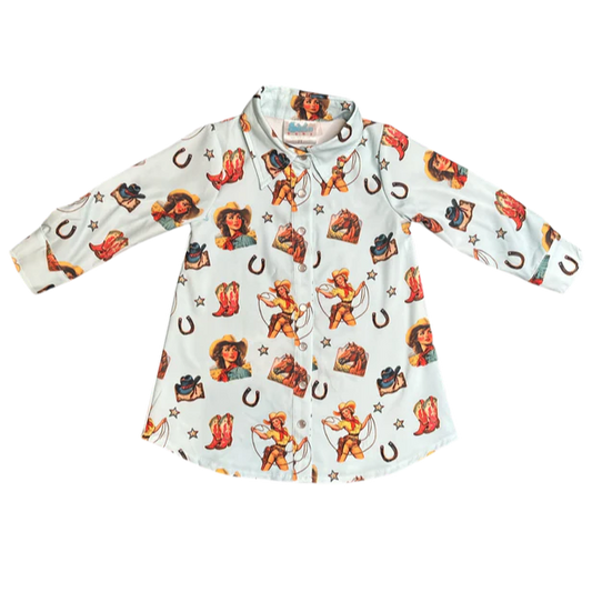 Shea Baby Blue Vintage Cowgirl Dress