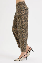 Risen Leopard Mid Rise Crop