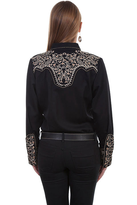 Scully Western Embroidered Pearl Snap