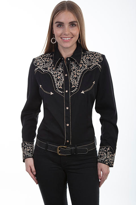 Scully Western Embroidered Pearl Snap