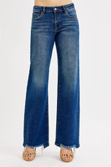 Risen Low Rise Wide Leg Jeans