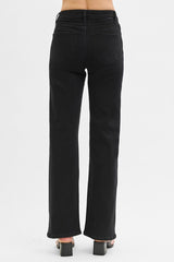 RISEN Black High Rise Wide Jeans