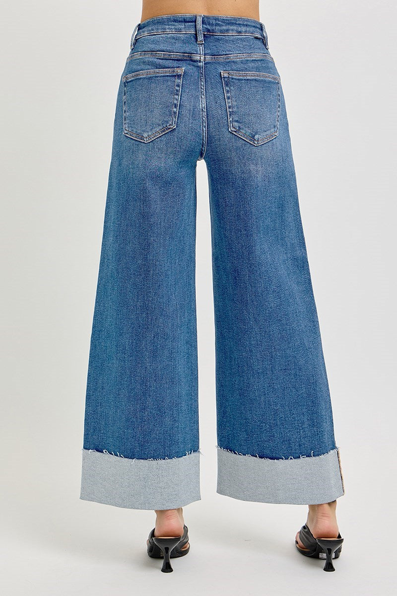 Risen High Rise Crop Leg Cuffed