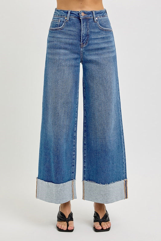 Risen High Rise Crop Leg Cuffed