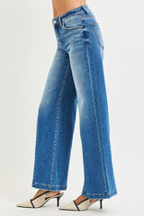 RISEN Flared Jeans with Creased Lines