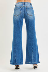 RISEN Flared Jeans with Creased Lines
