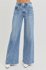 Risen High Waist Wide Leg Pintuck