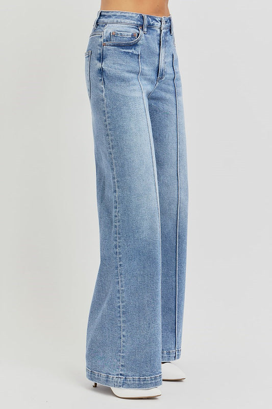 Risen High Waist Wide Leg Pintuck
