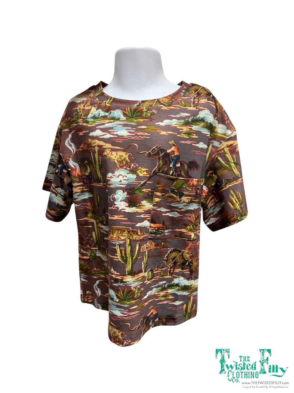 Brown Cowboy Pocket Tee