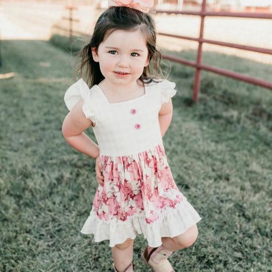 Plaid Bucking Horse Dress: Shea Baby