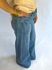 Vervet Olivia HIGH RISE SEAM DETAIL PALAZZO JEANS