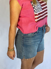 Vervet HIGH RISE WAIST CLEAN CUT A LINE SHORTS T6368