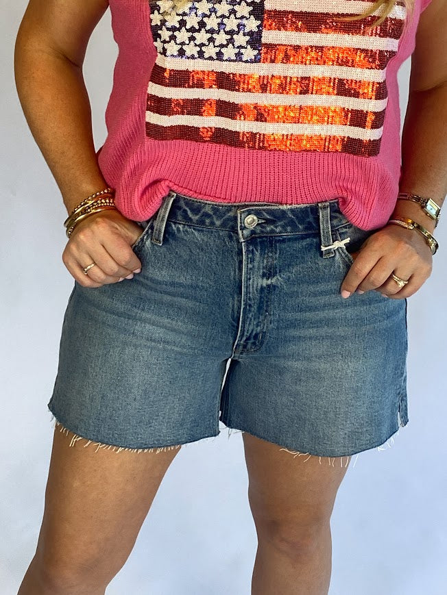 Vervet HIGH RISE WAIST CLEAN CUT A LINE SHORTS T6368