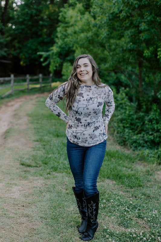 Meadow Blooms Mesh Top