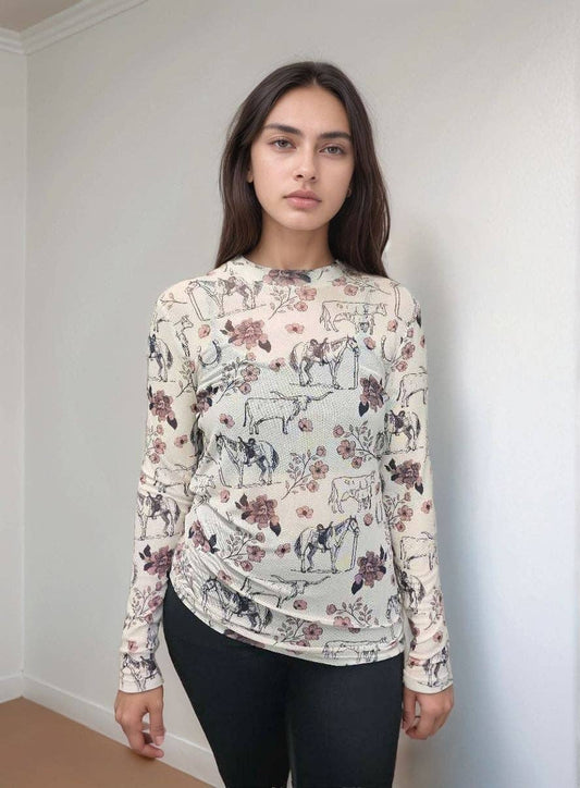 Meadow Blooms Mesh Top