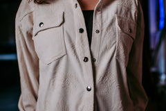 Embroidery Button Down Shacket