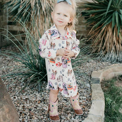 Pink Vintage Cowgirl LS Pearl Snap Dress