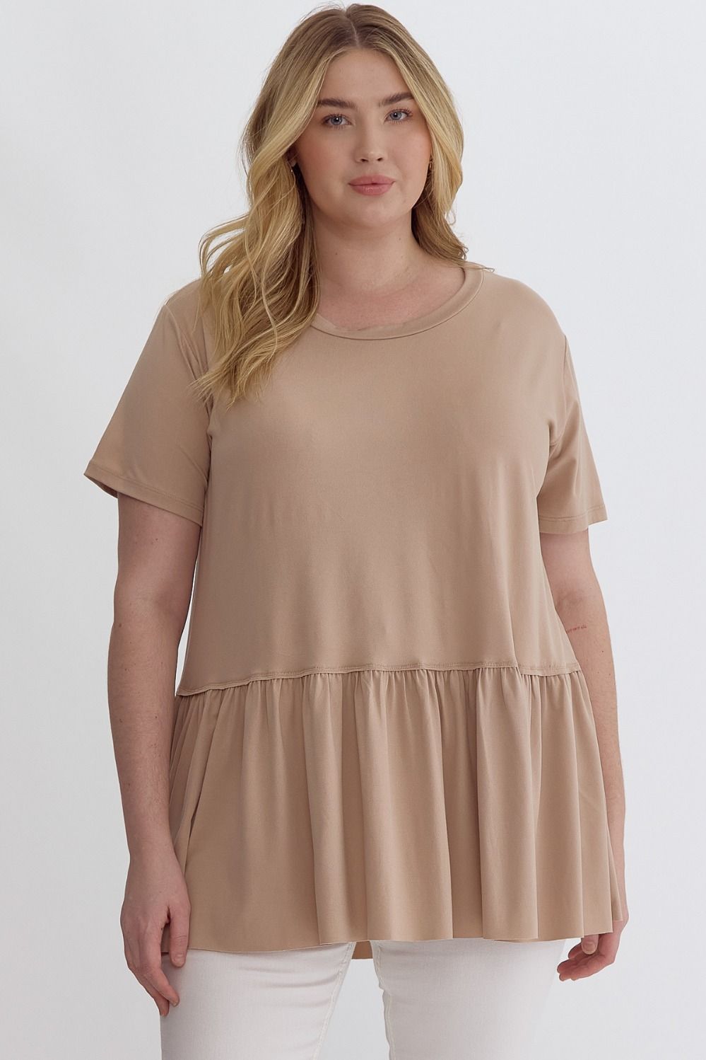 Emily- Round Neck Short Sleeve Top