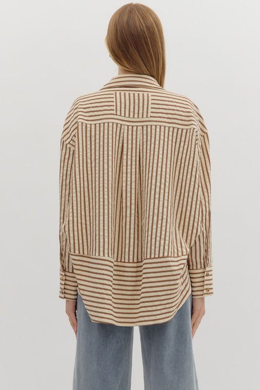 Textured Striped Pattern Long Sleeve