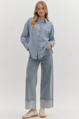 Textured Striped Pattern Chambray