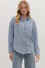 Textured Striped Pattern Chambray