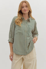 Textured Stripe Pattern Shirt