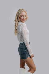 Roses Lace Top- White