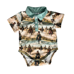 Shea Baby Sunrise Cowboy SS Polo Onesie